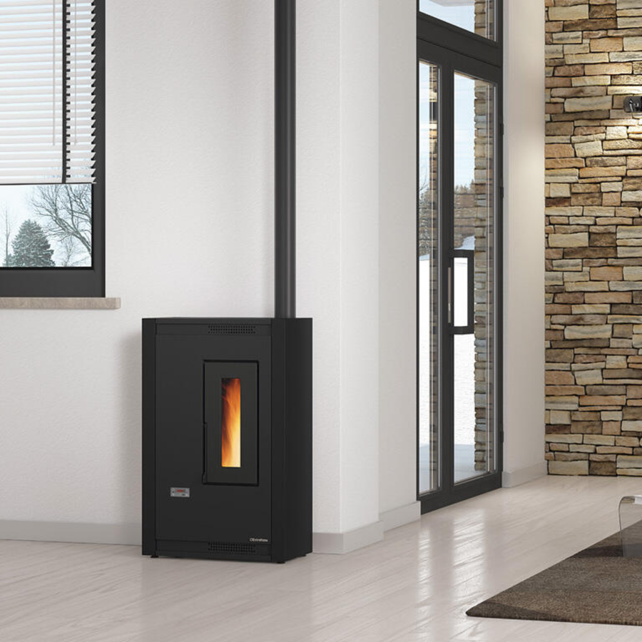 Poêle à granulés EXTRAFLAME Luisella noir 4,8 kW
