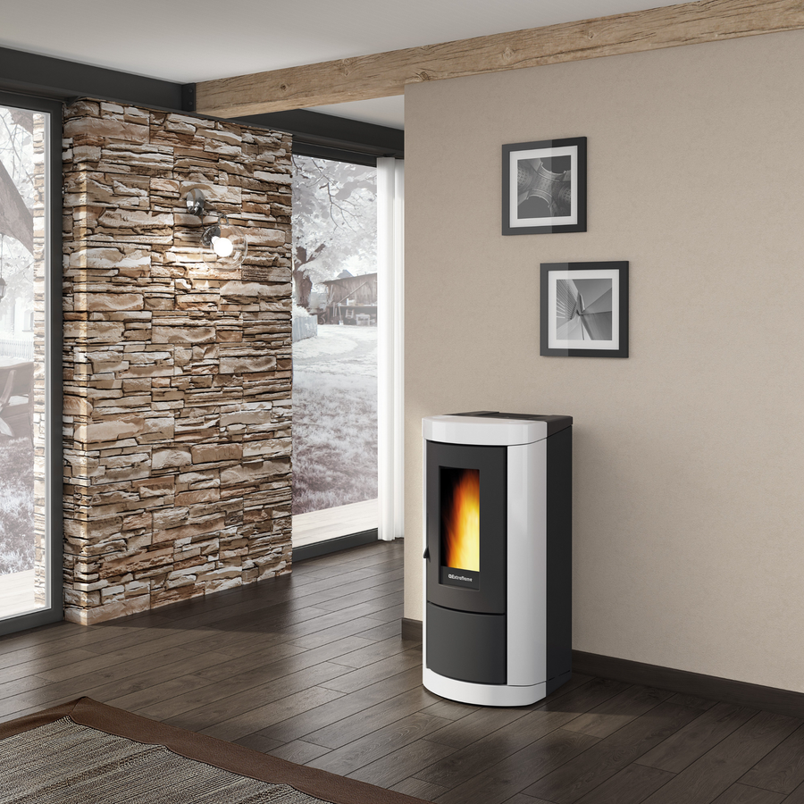 Poêle à granulés EXTRAFLAME Mietta blanc 8 kW