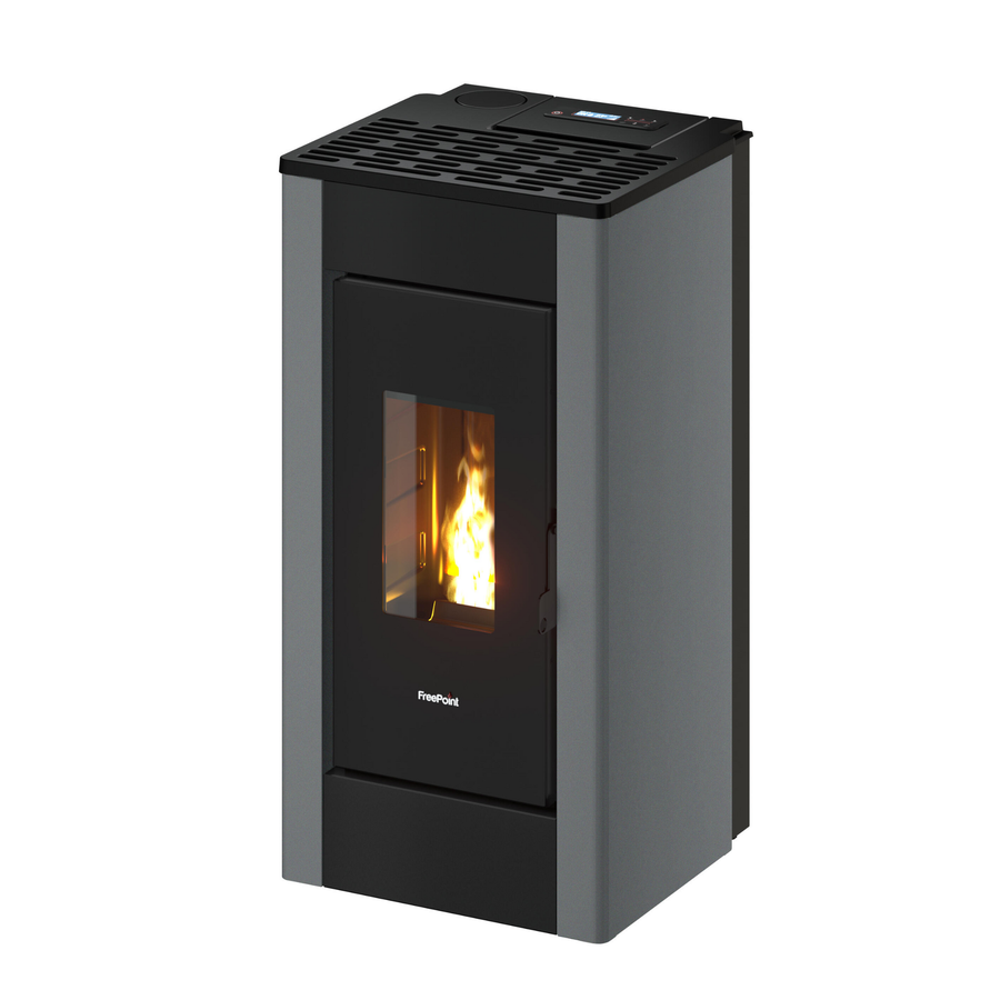 Poêle à granulés FREEPOINT Sharp étanche gris 7 kW