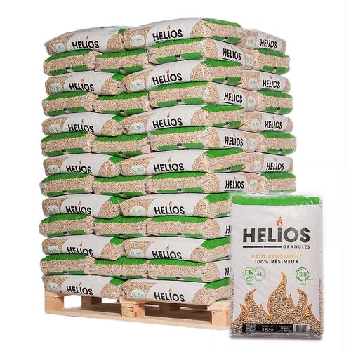 Granulés HELIOS – Palette de 65 sacs de 15 kg – 100% résineux